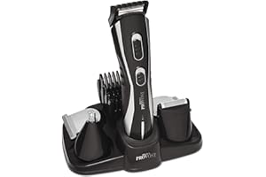 THE BARB XPERT - Tondeuse Barbe Multifonctions 5 en 1 Rechargeable - Rasoir Électrique Professionnel pour Homme - Accessoires pour Moustache, Cheveux, Corps, Nez, Oreilles et Sourcils - Trimmer Blade