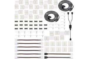 GALDOEP 5050 4 polig LED Stecker-Kits，LED-Streifenverteiler-Anschlussclip-Kit LED-Streifen Verbinder für 10 mm Streifenverlängerungs Zubehörsatz zum DIY led strip verbinder