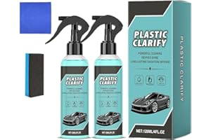 WENCHRISDT 2Pc Car Interior Plastic Cleaner & Conditioner, Plastic Clarify for Cars, Multipurpose Efficient Car Restorer Spray, Waterless Spray Wax Rubber, Leather Cleaner