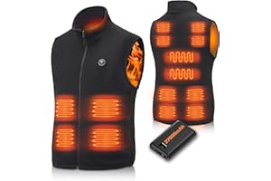 NEEMOSI Veste Chauffante avec 27000mAh Batterie Homme Femme,14 Zones de Chauffage, 3 Températures Réglables, Gilet Chauffant pour Vélo, Homme, Pour la Randonnée, Le Ski, La Pêche, La Moto, Le Camping