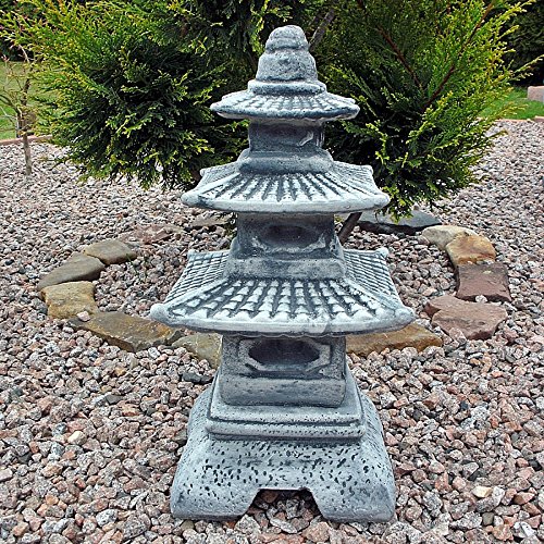 JAPAN LATERNE Yukimi STEINLATERNE Steinguss Pagode RANKEI GARTENLAMPE STEINLAMPE Frostfest