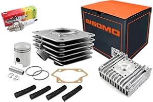 FEZ Zylinder Set 60ccm mit Kolben Ø 41mm + Almot Zylinderkopf + Fußdichtung + Zündkerze M14 260 für Simson S51, KR51/2 Schwalbe, SR50 Roller