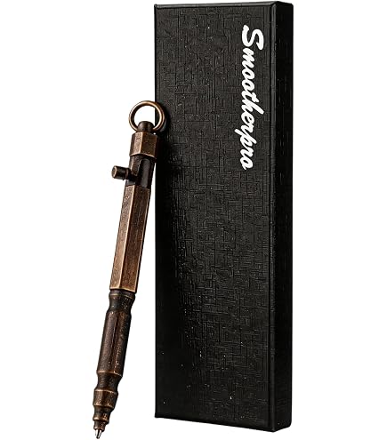 Penna A Sfera SMOOTHERPRO PEI Ambra - Meccanismo A Otturatore, Punta Fine 0,5mm Nera, Compatibile Ricariche Parker, EDC Per Mancini - 2