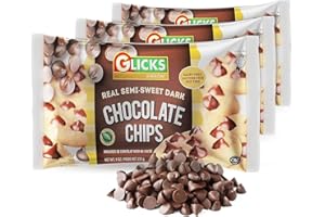 Glicks Real Dairy Free Semi-Sweet Chocolate Chips 255g (Pack of 3) | Vegan, Nut Free, Gluten Free, Lactose Free, Kosher for Passover