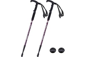 GENERIC 2 X Enshine 65CM to 135CM Antishock With Handle Trekking Walking Hiking Stick Pole