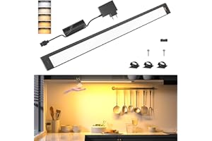 ‎WOBANE WOBANE LED Unterbauleuchte Küche,2700K bis 6000K,Dimmbare 42cm LED Schrankbeleuchtung mit Sensor,Handbewegung Aktiviert,Küchenleuchte für Küche,Schrank,Regale,Vitrinen,Kleiderschrank,84LEDs,Schwarz