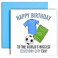 Huxters Football Cards for Coventry City Fans – Happy Birthday Card for Dad, Husband, Grandad, Brother, Son – Men Birthday Card for him - Football Themed Illustrations 14.8cm (Coventry City)