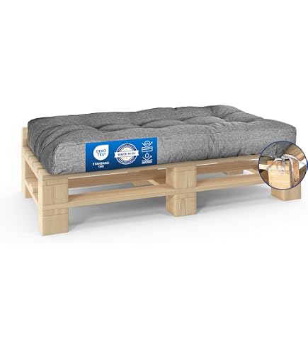 Cuscino Da Seduta Per Pallet EPAL – 120x80x10 Cm, In Gommapiuma, Bianco – Per Divani Fai Da Te