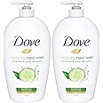 Dove Go Fresh Hand Wash Refreshing, Fresh Touch, Cucumber and Green Tea with ¼ Moisturising Cream, 500ml (Pack of 2)