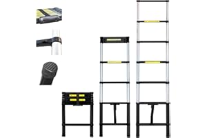 HOSTRÖM Echelle telescopique 2m TELESCOO7, Aluminium, Pliable, Extensible, Hauteur de Travail Max 2,9m, Standart EN131, Garantie 5 Ans