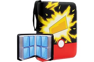 nicekool Album gioco Carte - Raccoglitore Carte gioco Maniche 400 Tasche Libro Porta Carte gioco, Album di Carte Collezionabili, Album trasparente impermeabile 50 Pagine, Giallo