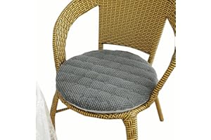uyeoco Cuscini Rotondi per Sedie Cucina, Diametro 40cm, Cuscini per Sedie Antiscivolo, Esterno, Giardino, Cucina, Ufficio, Soggiorno (Dark Grey, 1PC_40CM (15.7IN))