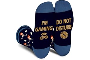 AGRIMONY Calcetines Hombre Divertidos - Do Not Disturb I'M Gaming Personalizados Originales Dibujos Estampados Graciosos Frikis Colores Algodon Calcetines - Regalos Navidad Originales para Adolescentes