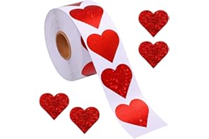 NIWIEOI 500 PCS Heart Stickers,Love Heart Stickers,Love Stickers,Heart Decorations,Valentines Day Decorations,Love Decorations,Sparkly Love Heart Stickers,Love Heart Decorations,Red Hearts Decorations