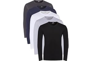 Lower East LE133, Maglietta a Maniche Lunghe Uomo (Confezione Da 5 Pezzi)