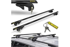 CHROMEMASTER Chaos Racks | Baca Coche Universal para Raíles Abiertos; Barras de Techo; Transporta de Forma Segura Cofre de Techo, Portabicicletas y Escalera; Construcción de Aluminio Ligera y Resistente; 120 cm