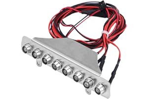 Dilwe RC Auto LED Lichtleiste 8 LEDs Lichtleiste Weiß Rot Rücklicht Lampe Zubehörteil für UDR 1/7 Lkw Fernbedienung Autos