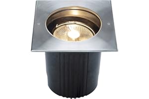 Slv Acero Inoxidable luminaria DASAR 215 / Foco para terraza, proyector empotrable, jardín, lámpara de Suelo para Exteriores / GU10 IP67 75 W