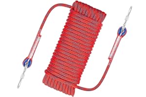 Awroutdoor Corde en Nylon pour Escalade - Diamètre : 10,5 mm - avec Mousqueton - Poids : 1200 kg - pour extérieur - Accessoires de Sport et de Camping