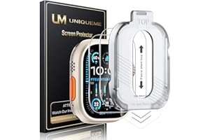 UniqueMe 2 Pack for Apple Watch Ultra/Ultra 2 Screen Protector 49mm, 9H Hardness, Scratch-Resistant, Easy Installation, 3D Full Coverage, iWatch Screen Protector 49 mm Tempered Glass