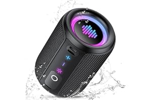 TIKSOUNDS Cassa Bluetooth Portatile Potente 15W, Mini altoparlante Bluetooth da esterno, Accoppiamento Bluetooth 5.4 TWS, Bassi Potenti, IPX7 Impermeabile,12 Ore di Autonomia, Luci LED colorate, Supporto TF