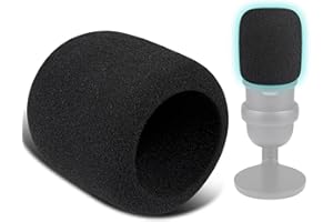 SOULWIT 2Pcs Micrófonos Pop Filter para HyperX SoloCast, Protectora Micrófono Espuma Mic Cubierta Parabrisas - Negro