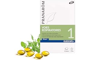 PRANARÔM - Oléocaps 1 - Voies Respiratoires - Aux Huiles Essentielles Ciblées - Origan Vulgaire Et Citron - 100% Naturelle Et Bio - HECT - 30 Capsules Prédosées