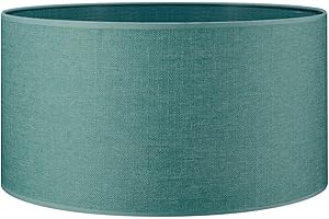 HOME SWEET HOME COLLECTION Home Sweet Home - Paralume moderno in tela, cilindro, 45/45/23 cm, colore turchese, paralume in tessuto di cotone, per portalampada E27, certificato RoHS, adatto per lampada a sospensione