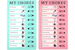 DLICSY 2Pcs Chores Chart for Kids,Checklist Board to Do List Memo Boards Chore Chart Memo Boards My Chore Checklist Board Behaviour Charts for Kids RV Office Kindergarten,Red Green