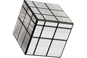 Vdealen Zauberwürfel Mirror Cube von 3x3 Speed Cube, Mirror Sticker Spiegelwürfel für Anfänger und Fortgeschrittene, Magic Cube Geschenk für Kinder Teenager Erwachsene(Silver)