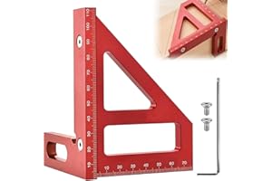 HELWEET Kątownik ciesielski, precyzyjny zestaw kątowników, Carpenter's Square, Square Protractor, Triangle Ruler Metal, Precise Carpenter's Angle, 3D Angle Stop, wielofunkcyjne narzędzie do pomiaru dla