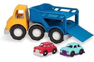 Battat – Wonder Wheels – leksakstransportbil och 2 leksaksbilar – lekset för barn och småbarn – rollekar – återvinningsbara m