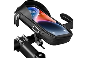 LRUVDOX Support telephone velo moto etanche porte téléphone vélo trottinette électrique scooter, sacoche velo guidon avant cadre sac VTT avec écran tactile et pare-soleil pour smartphone de 5 à 6,5 pouce