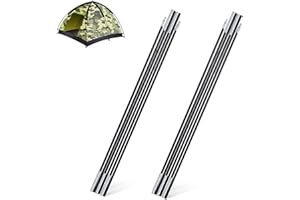 Theaque Juego de 2 postes de repuesto para tienda de campaña, de fibra de vidrio, ligero, para lona, tienda de campaña, toldo, kit de reparación de postes de tienda de campaña