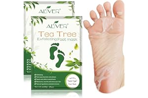 IDUCEN Foot Mask 2 Pack, (Tea Tree) Foot Peel Mask Callus Remover, Exfoliating Peeling Calluses Dead Skin, Callus Remover Foot Mask, Baby Soft Smooth Touch Feet-Men Women Exfoliating Foot Mask