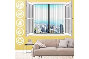 KSITH Zanzariera Magnetica Finestra, Auto Chiusura Magneti Rete Antizanzare, Maticamente Anti Zanzare Calamite Tenda, Facile Montaggio, per Porte Finestre-Black|| 85x145cm(33x57inch)