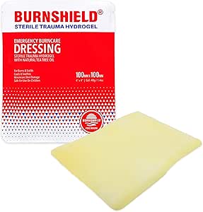 Burnshield Premium Sterile Emergency Burn Dressing 4"x4" (10cm x 10cm)"Cools The Burn" SJA75318