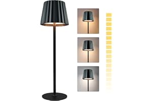 CAKKONE Led Tischleuchte Kabellos mit 3 Lichtfarben, Outdoor Tischlampe Kabellos IP54 Wasserdicht, Led Tischlampe Akku USB Aufladbar Einstellbare Helligkeit für Wohnzimmer, Camping, Bar