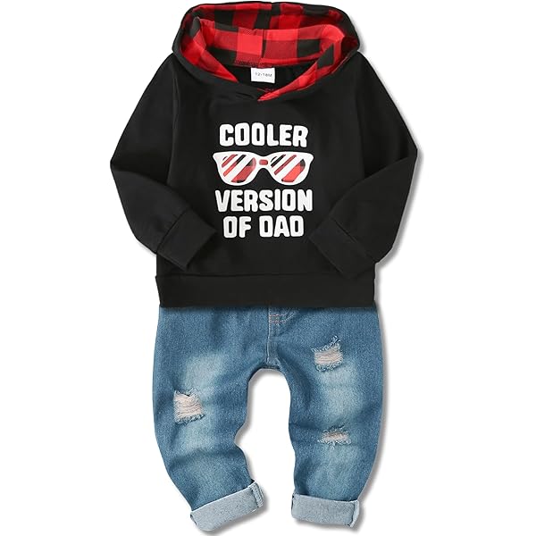 Spring Autumn Children Boys Clothing Sets Baby Boys Suit Set Black Jacket Coat Plaid Shirt Denim