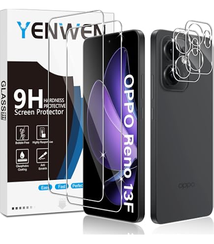 Kit Vetro Temperato Per OPPO Reno 14 F/FS - [2+2 Pezzi] Pellicola Schermo + Fotocamera, 9H Antigraffio, Facile Applicazione Senza Bolle