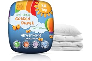 Rohi 7.5 Tog Cot Bed Duvet and Pillow Set – Microfibre Anti-Allergy Toddler Duvet & Pillow – Lightweight, Breathable & Ultra Comfy Baby Quilt 120cm x 150cm