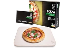BeChef® Pizza Stone for Oven | Natural Cordierite | Large Rectangular Pizza Stone for BBQ and Grill | Elegant Gift Box | Baking Stone for Italian Homemade Pizza