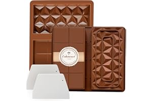 OAKENCREST 2 Piezas Molde Chocolate Profundos de Silicon, Molde de Chocolate, Sin BPA, Antiadherente, Alimentaria, Fácil de Limpiar, para Chocolate, Bombones, Caramelos (Marrón 2)