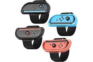 KOVA 4-Pack [𝐒𝐰𝐢𝐭𝐜𝐡 𝟐/𝟏/𝗢𝗟𝗘𝗗] Bracelets pour Nintendo Switch Just Dance 2026 2025 2024/Zumba Burn It Up, Accessoires pour Nintendo Switch 2/Switch/OLED pour Joy-Pad,Convient Aux Adultes&Enfants