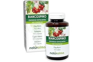 Biancospino (Crataegus oxyacantha) foglie e fiori Naturalma - 150 g - 300 compresse - Integratore alimentare - Naturale e Vegano