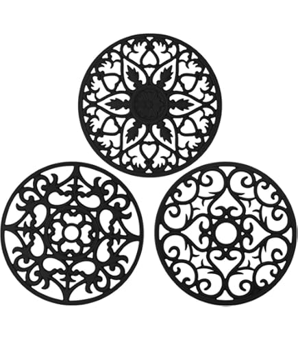 Magnetischer Untersetzer Aus Akazienholz – Mit Silikonringen, Hitzebeständig Bis 230°C, Für Dutch Oven, Gusseisenpfannen (20,3 Cm, 2 Stück + 4 Griffhalter)