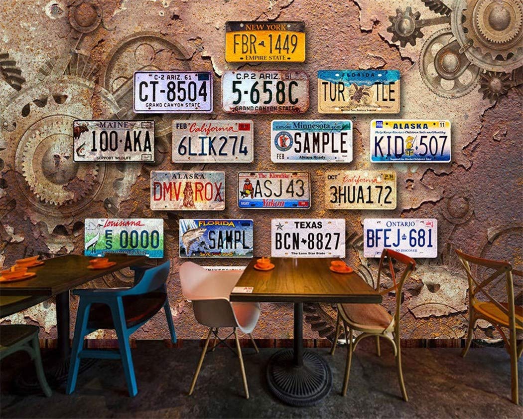 Meccanico Retro Targa Bar Ristorante Wall Cafe Decorazione Murale Carta Da Parati Personalizzata 3d Murale Carta Da Parati Economica 300 210 Cm