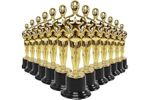Kopinma Paquete de 24 Estatuillas de Trofeos de Estrella Dorada de PláStico para Favores de Fiesta, Premio Escolar, Premio de, Premio de Fiesta