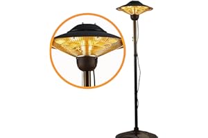 DONYER POWER Electric Patio Heater Garden Haeting 2000W Waterproof Outdoor&Indoor Free Standing