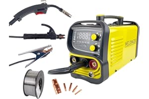 WELDINGER ME 130 mini Flux Fülldrahtschweißgerät + 1 kg Fülldraht + Fülldraht-Gasdüse + Stromdüsen MMA Lift-WIG abnehmbares Schlauchpaket 5 Jahre Garantie